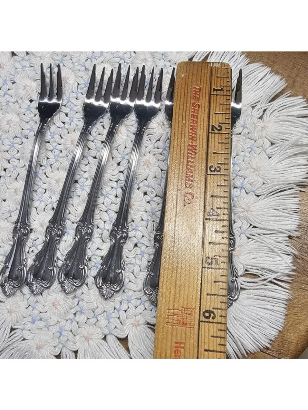 Lot of 7 Salem VICTORIA Cocktail Seafood Fork  Stainless Steel Flatware Set